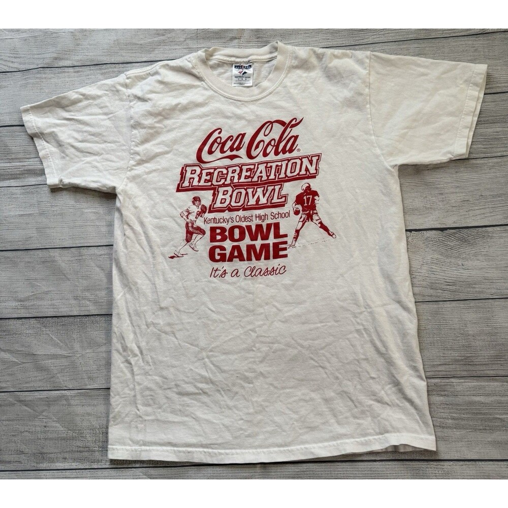 Y2K Coca Cola Kentucky T Shirt Oldest High School Football Size Large White